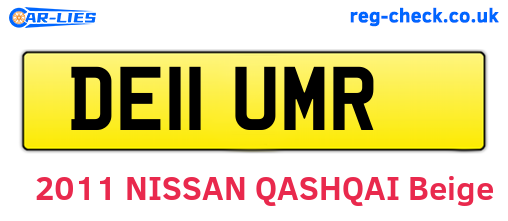 DE11UMR are the vehicle registration plates.