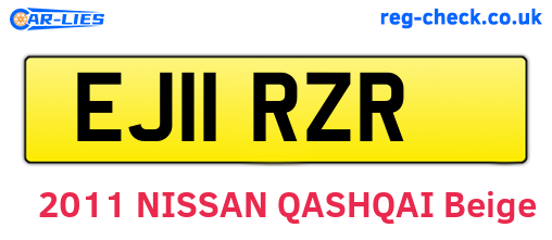 EJ11RZR are the vehicle registration plates.