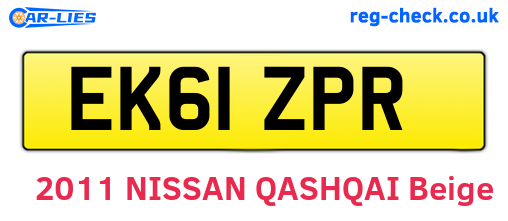 EK61ZPR are the vehicle registration plates.