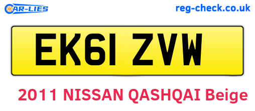 EK61ZVW are the vehicle registration plates.