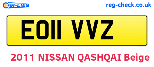 EO11VVZ are the vehicle registration plates.