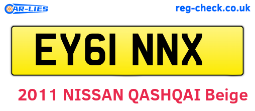 EY61NNX are the vehicle registration plates.