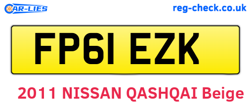 FP61EZK are the vehicle registration plates.