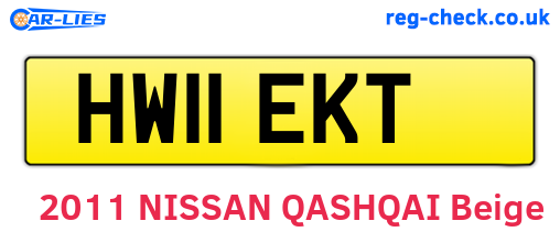 HW11EKT are the vehicle registration plates.
