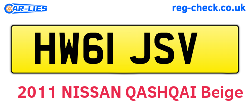 HW61JSV are the vehicle registration plates.