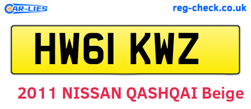 HW61KWZ are the vehicle registration plates.