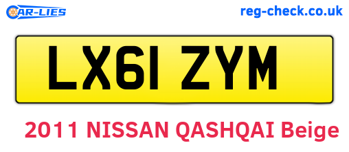 LX61ZYM are the vehicle registration plates.