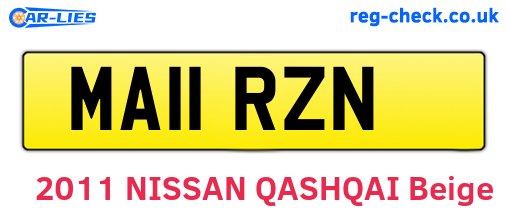 MA11RZN are the vehicle registration plates.