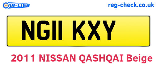 NG11KXY are the vehicle registration plates.