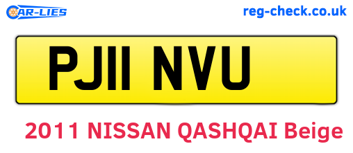 PJ11NVU are the vehicle registration plates.
