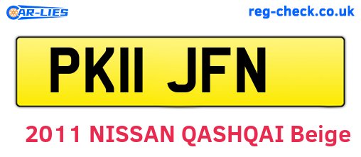 PK11JFN are the vehicle registration plates.