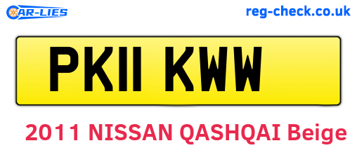 PK11KWW are the vehicle registration plates.