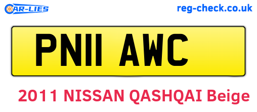 PN11AWC are the vehicle registration plates.