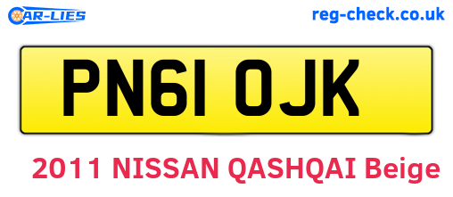 PN61OJK are the vehicle registration plates.