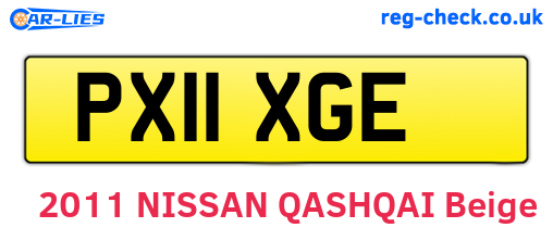 PX11XGE are the vehicle registration plates.