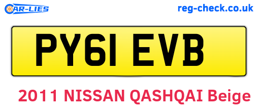 PY61EVB are the vehicle registration plates.