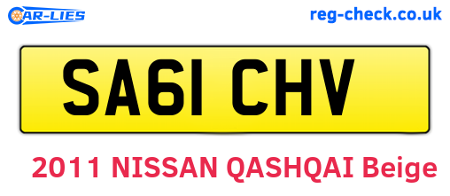 SA61CHV are the vehicle registration plates.