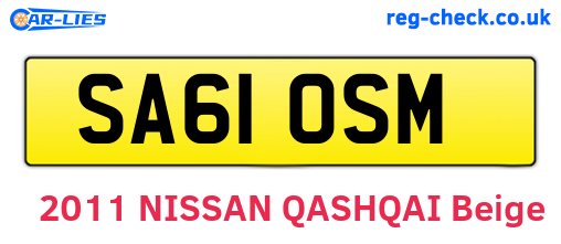 SA61OSM are the vehicle registration plates.