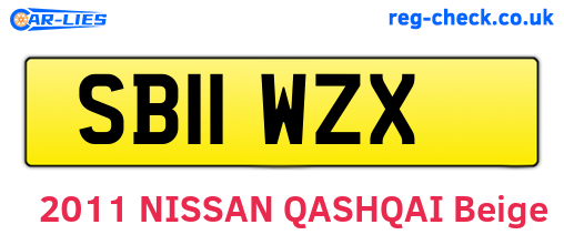 SB11WZX are the vehicle registration plates.