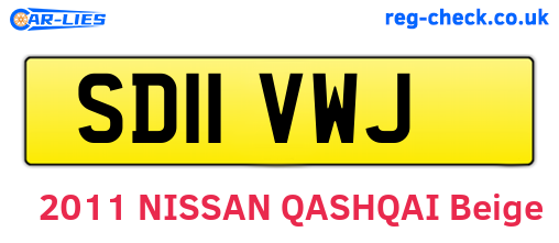 SD11VWJ are the vehicle registration plates.
