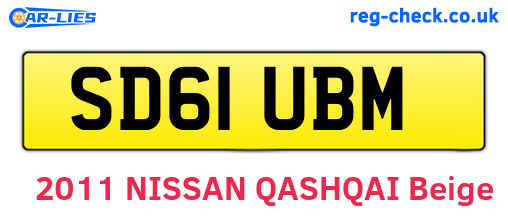 SD61UBM are the vehicle registration plates.