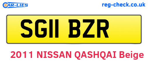 SG11BZR are the vehicle registration plates.