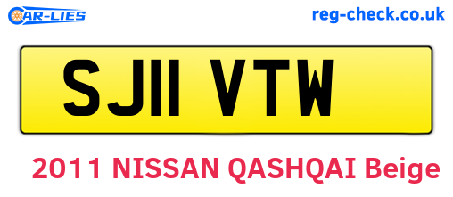 SJ11VTW are the vehicle registration plates.