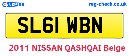 SL61WBN are the vehicle registration plates.
