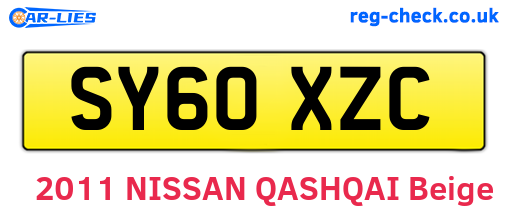 SY60XZC are the vehicle registration plates.