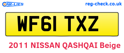 WF61TXZ are the vehicle registration plates.