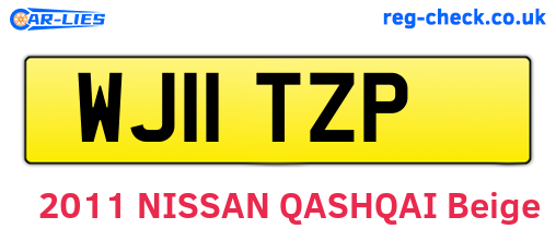 WJ11TZP are the vehicle registration plates.