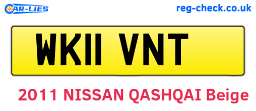WK11VNT are the vehicle registration plates.