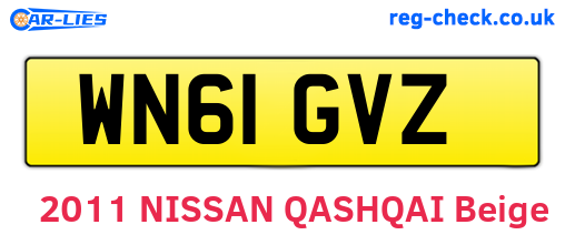 WN61GVZ are the vehicle registration plates.