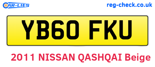 YB60FKU are the vehicle registration plates.