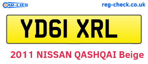 YD61XRL are the vehicle registration plates.