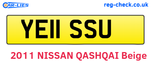 YE11SSU are the vehicle registration plates.