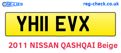 YH11EVX are the vehicle registration plates.