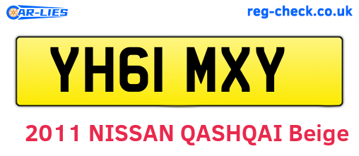 YH61MXY are the vehicle registration plates.