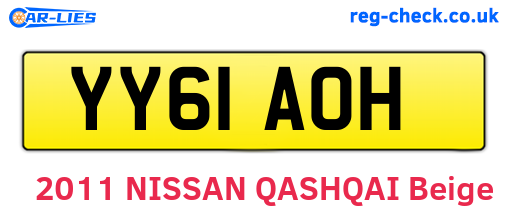 YY61AOH are the vehicle registration plates.