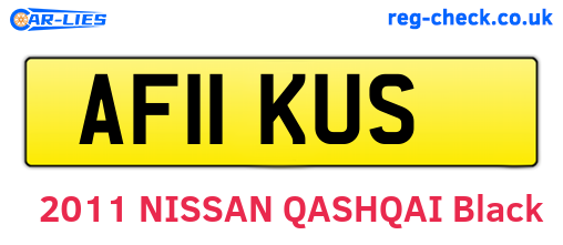 AF11KUS are the vehicle registration plates.