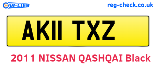 AK11TXZ are the vehicle registration plates.