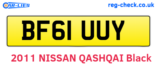 BF61UUY are the vehicle registration plates.