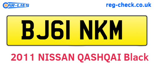 BJ61NKM are the vehicle registration plates.