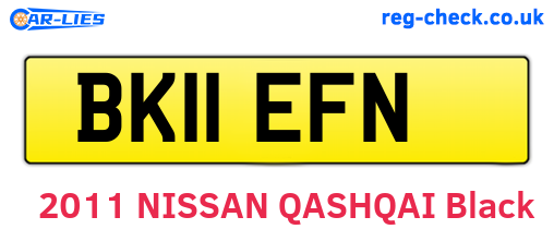 BK11EFN are the vehicle registration plates.