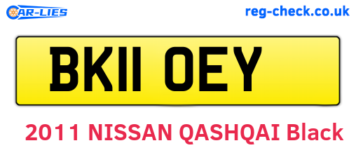 BK11OEY are the vehicle registration plates.