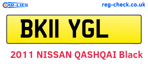 BK11YGL are the vehicle registration plates.