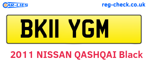 BK11YGM are the vehicle registration plates.