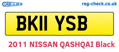 BK11YSB are the vehicle registration plates.