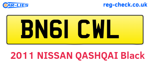 BN61CWL are the vehicle registration plates.