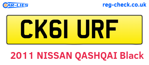 CK61URF are the vehicle registration plates.